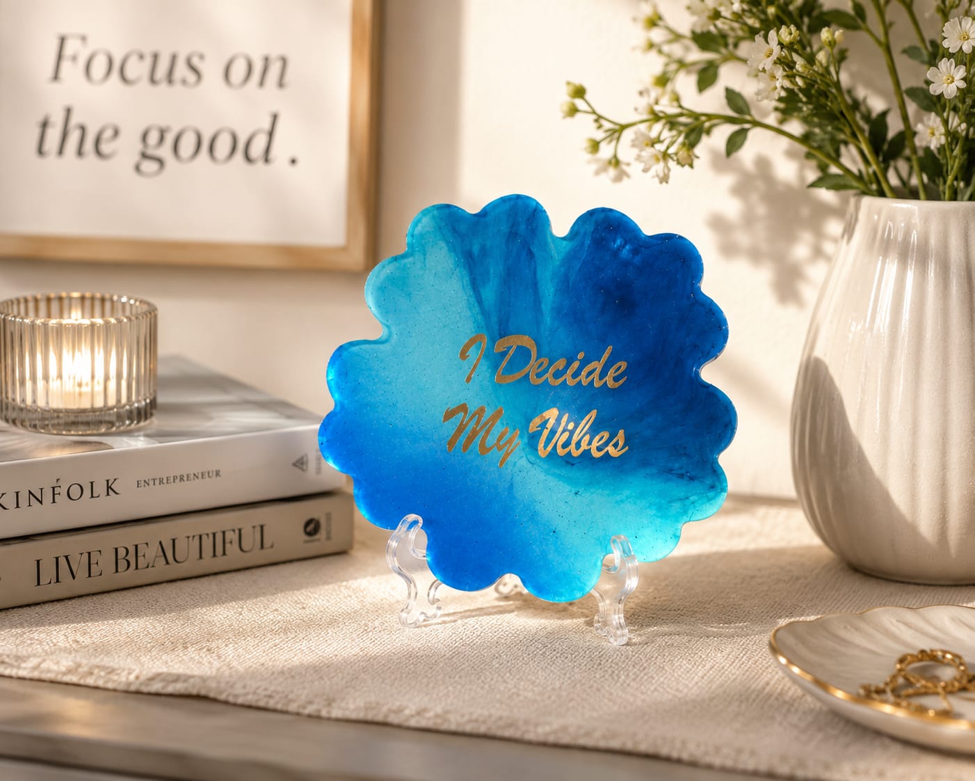 Feather Light resin art